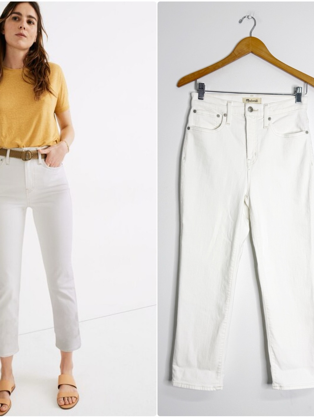 Madewell Classic Straight Jeans Women’s Size 26 Petite White Style AJ348